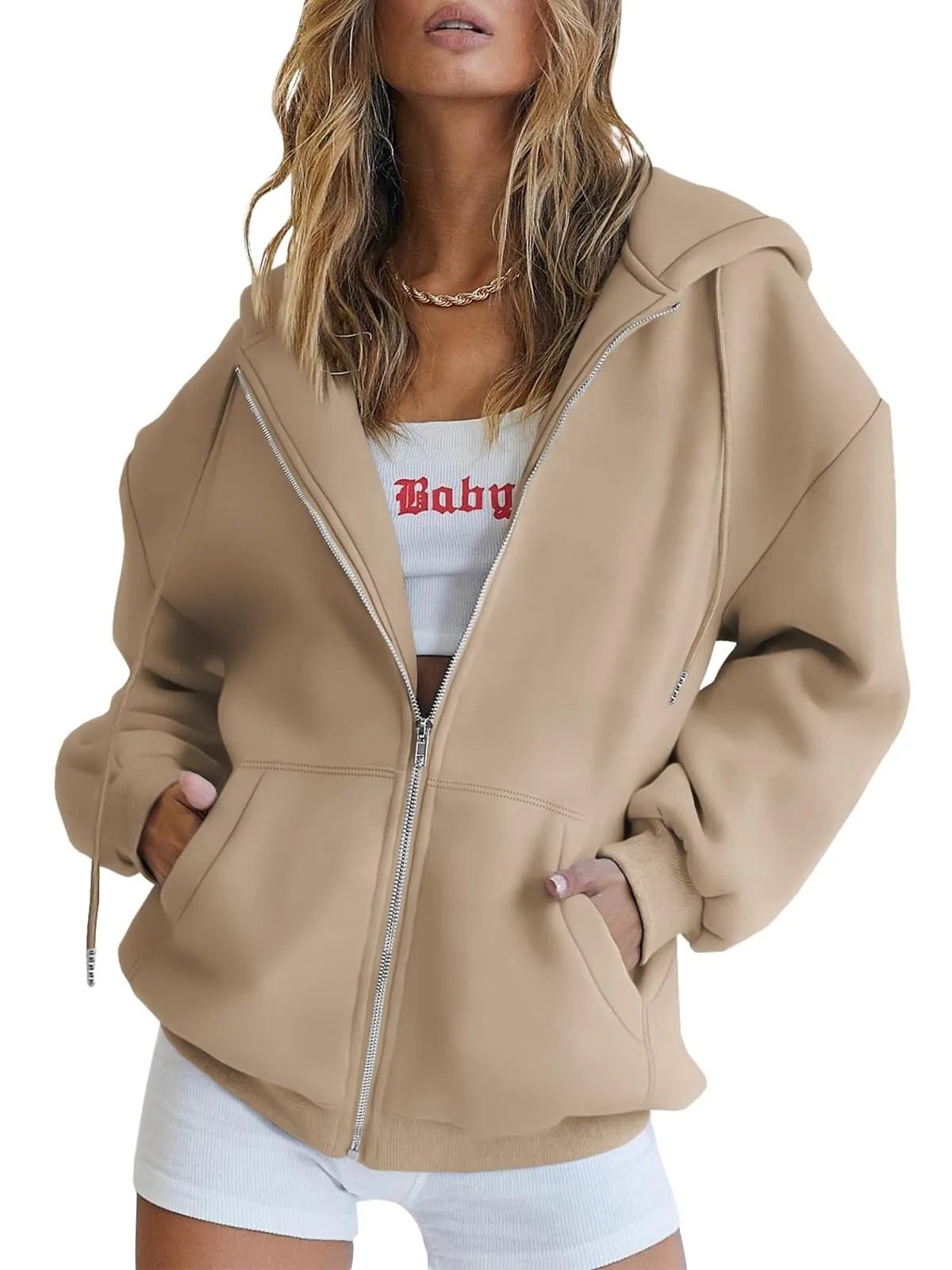 2025 Winter Womens Zip Up Hoodies Oversized Sweatshirts(Buy 2 Free Shipping)
