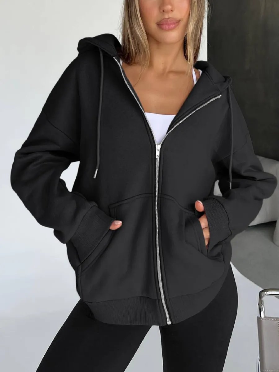 2025 Winter Womens Zip Up Hoodies Oversized Sweatshirts(Buy 2 Free Shipping)