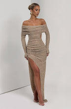 Adelphia Midi Dress - Beige