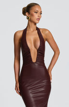 Ainsley Midi Dress - Burgundy