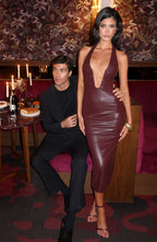 Ainsley Midi Dress - Burgundy