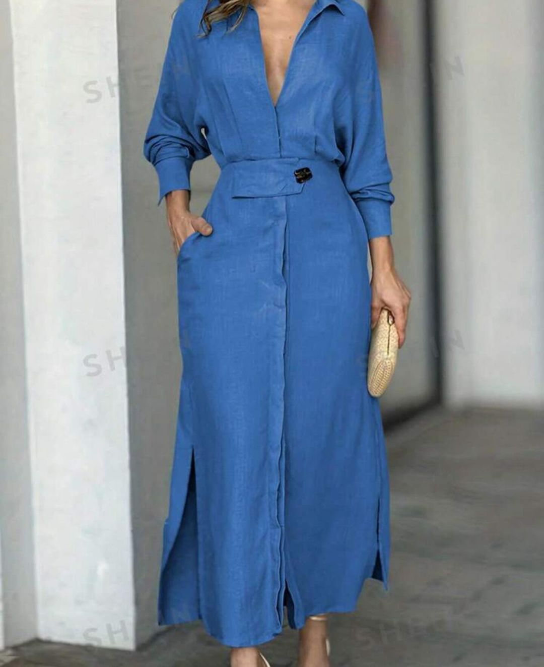 2025 Solid color maxi dress