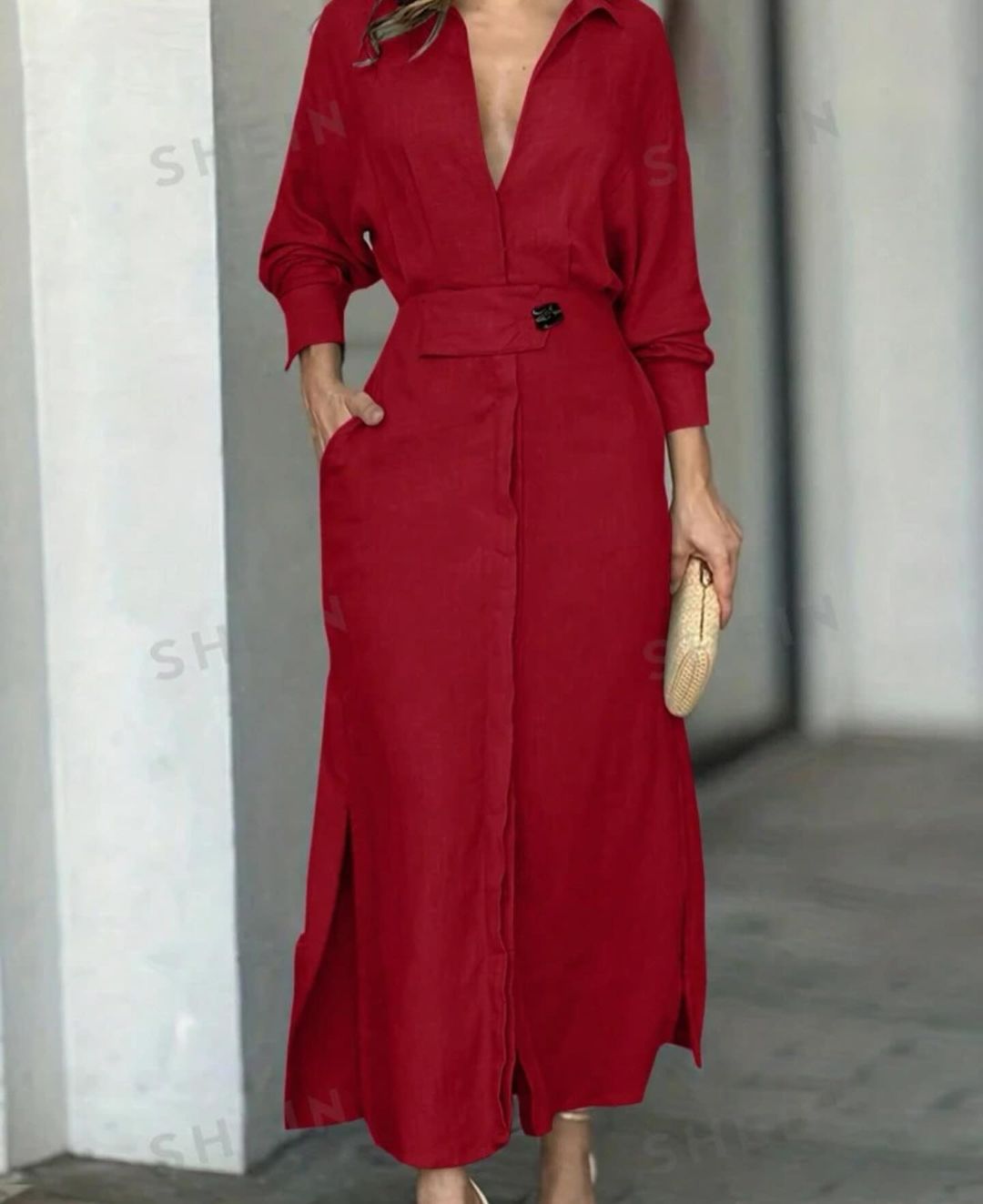 2025 Solid color maxi dress