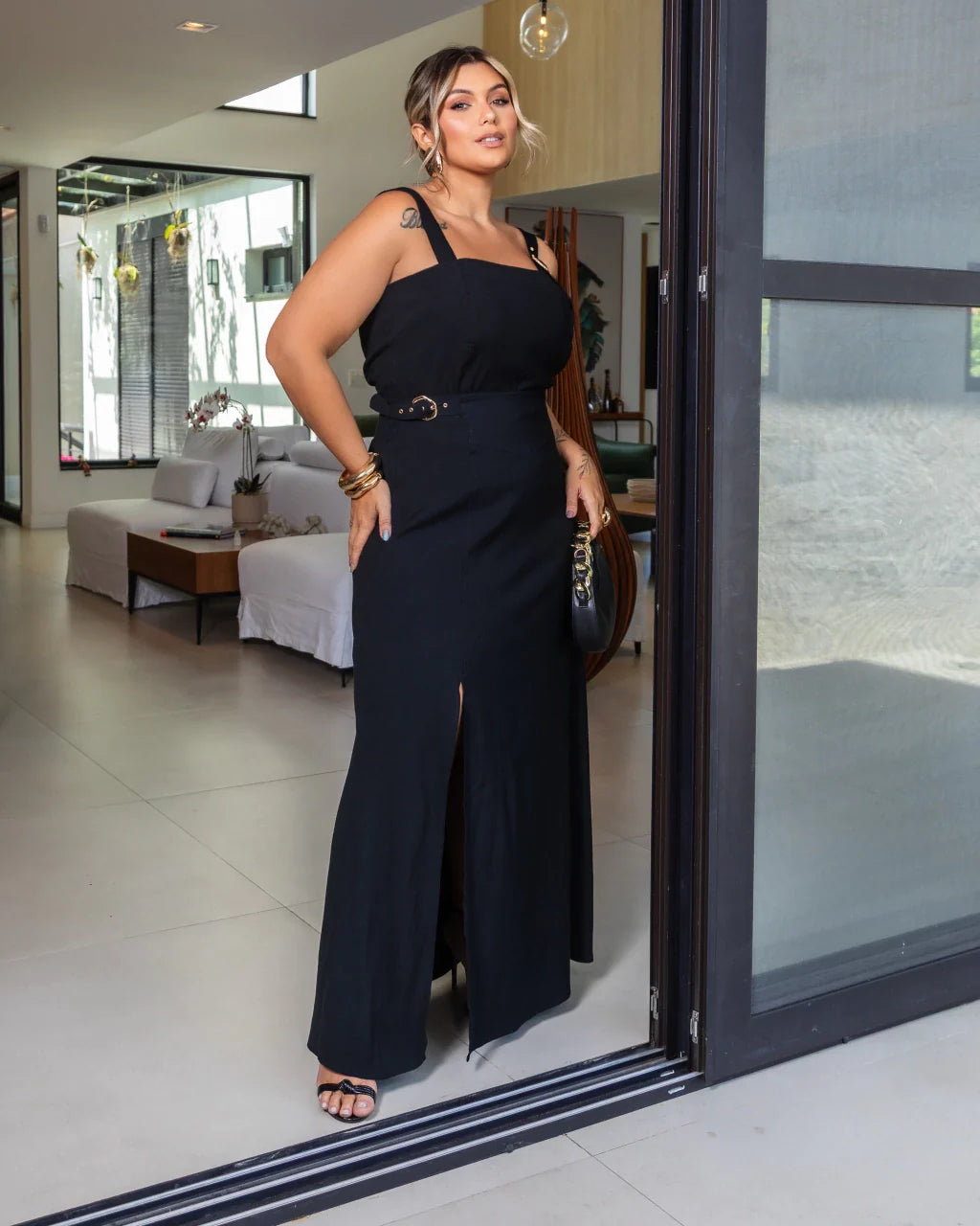 Conjunto Mariah Alfaiataria Saia Longa + Cropped